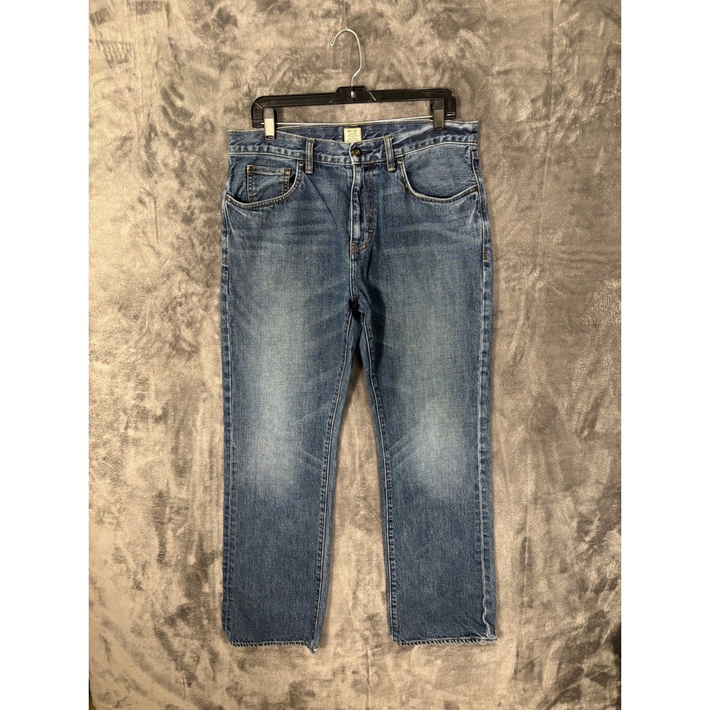 J.Crew Mens Straight Leg Denim Jeans Medium Wash 100% Cotton 34W 32L